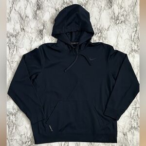 Nike men’s XL Therma-fit navy blue hoodie sweatshirt embroidered nike swoosh